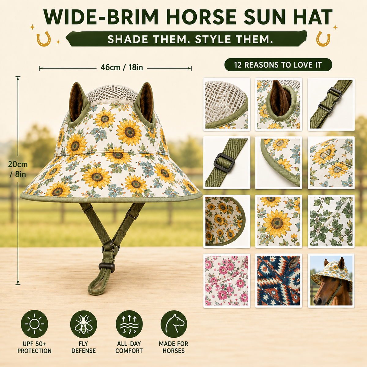 NeighCaps™ Wide-Brim Horse Hat